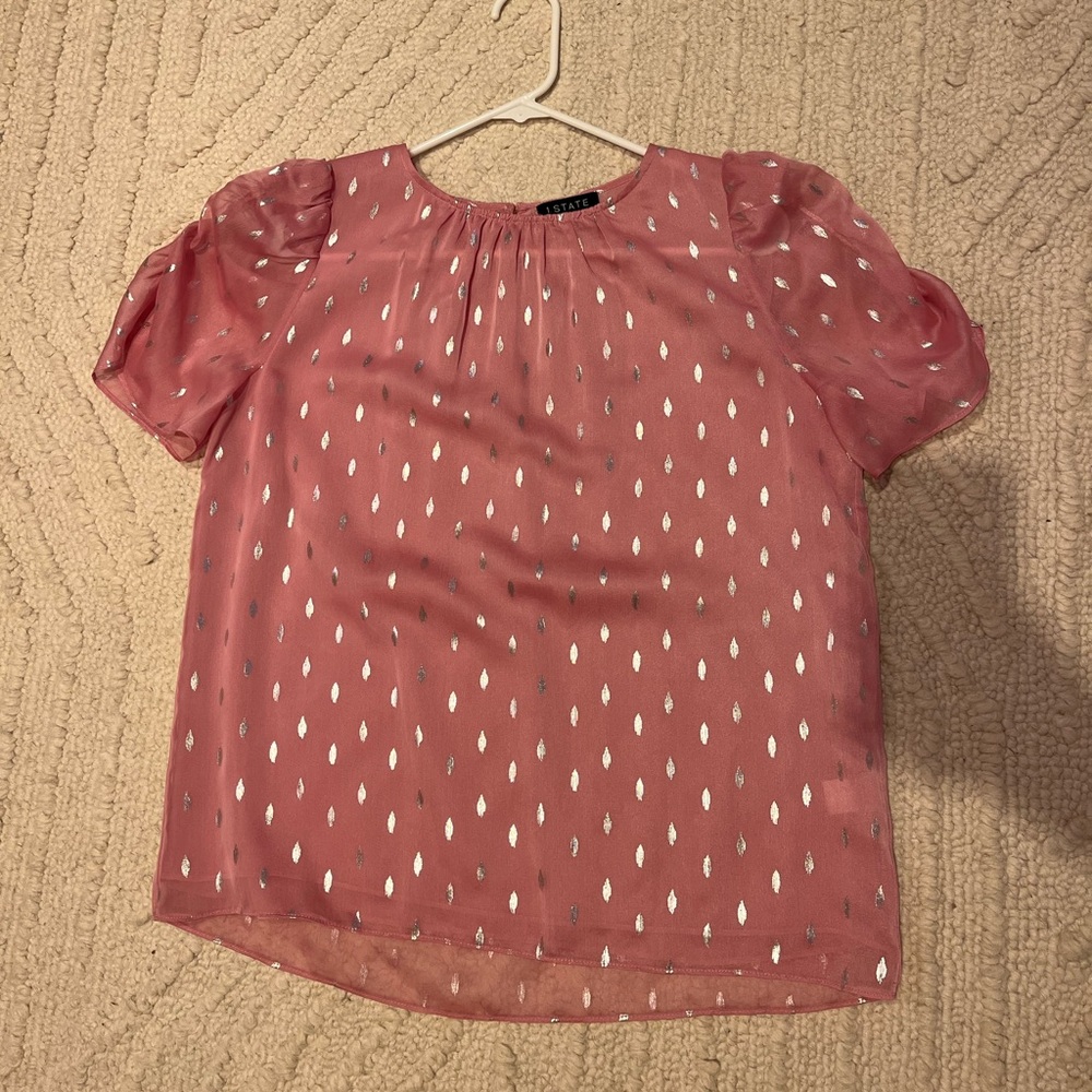 1. State Pink Swiss Dot Women’s Top Size M